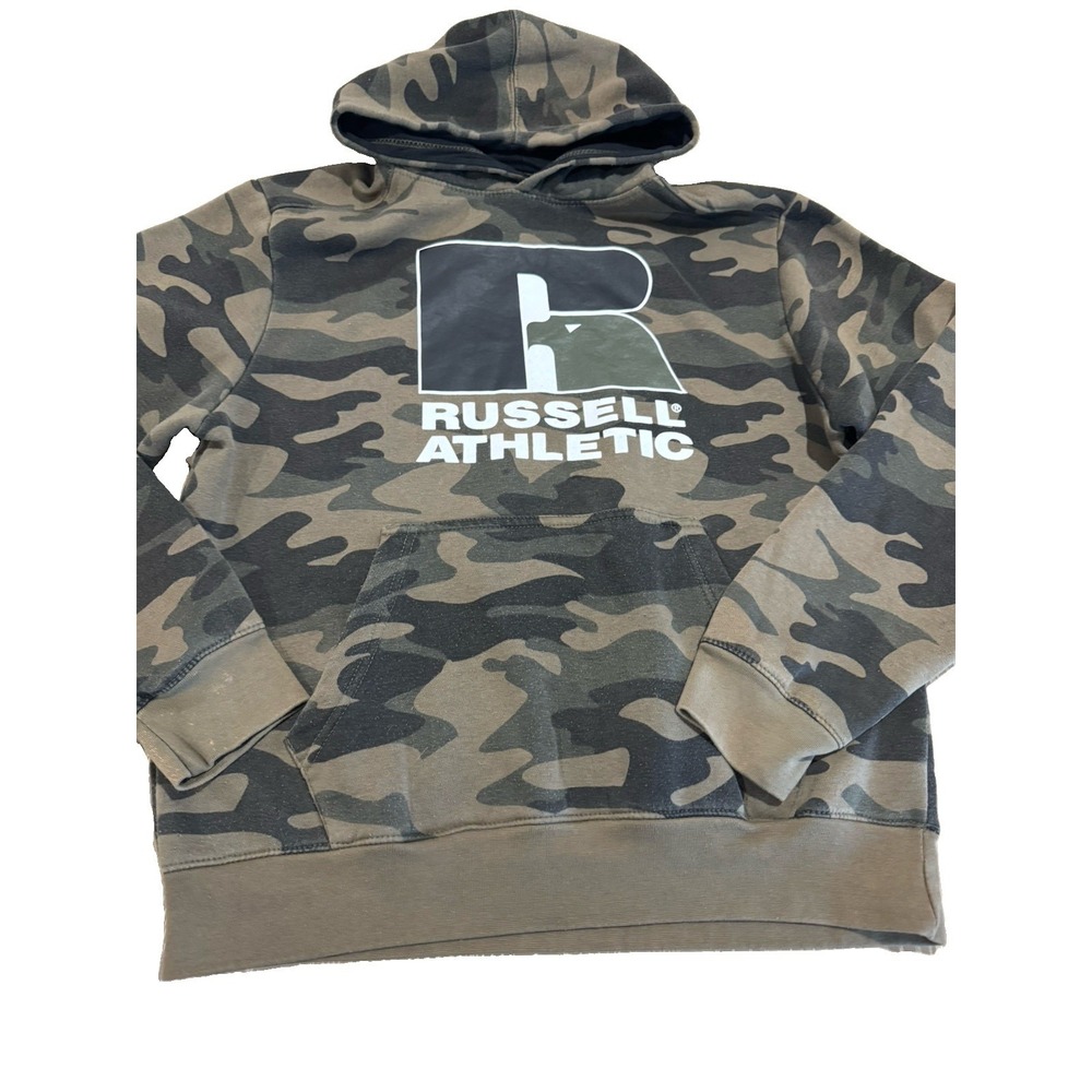 Russell Athletic Men's Hoodie Fleece Sweatshirt Pullover Camo Size S